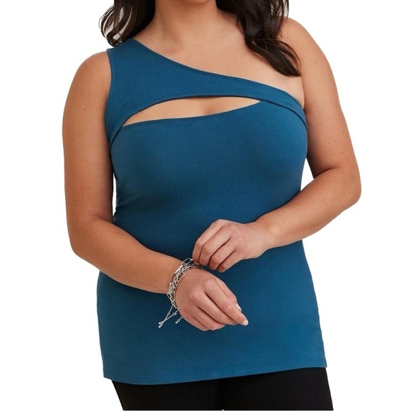 TORRID 6X/30 Foxy Cutout One Shoulder Tank Top (P16) - Picture 1 of 7